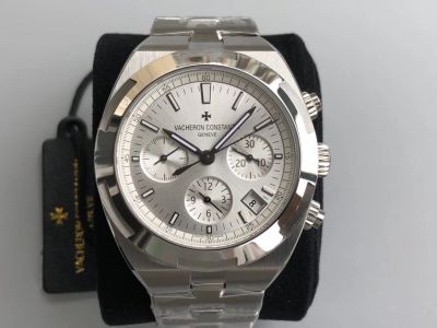 8F Factory Copy Vacheron Constantin Overseas Stainless Steel Silver Chronograph Dial